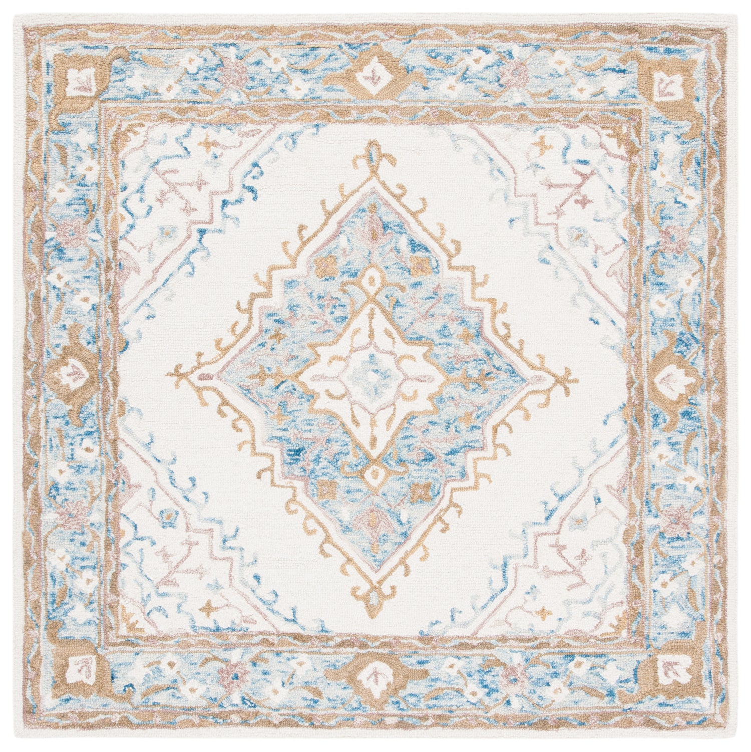 Safavieh Micro-Loop Mlp953A Ivory/Blue Rugs.