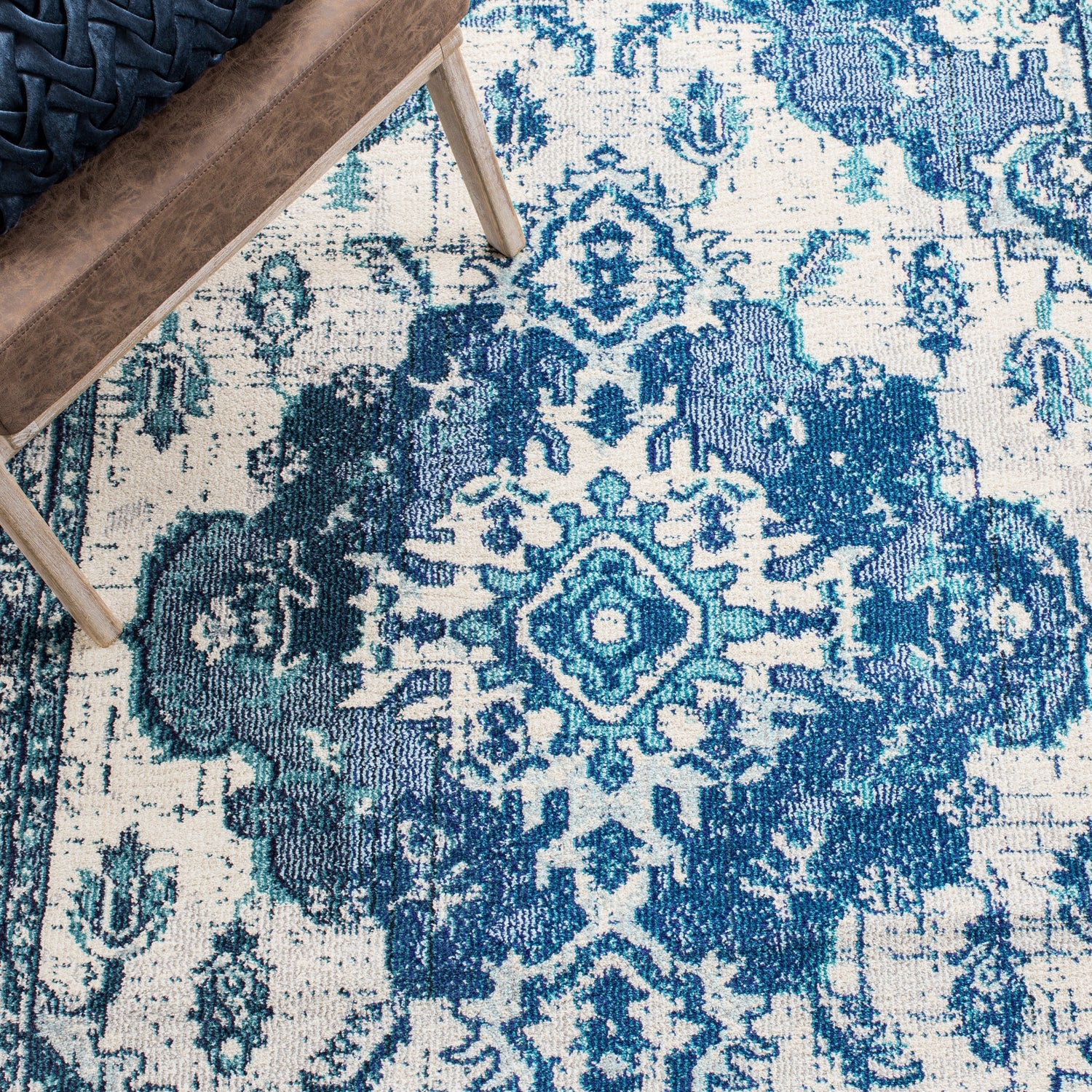 Safavieh Monaco Mnc243A Ivory/Blue Rugs.