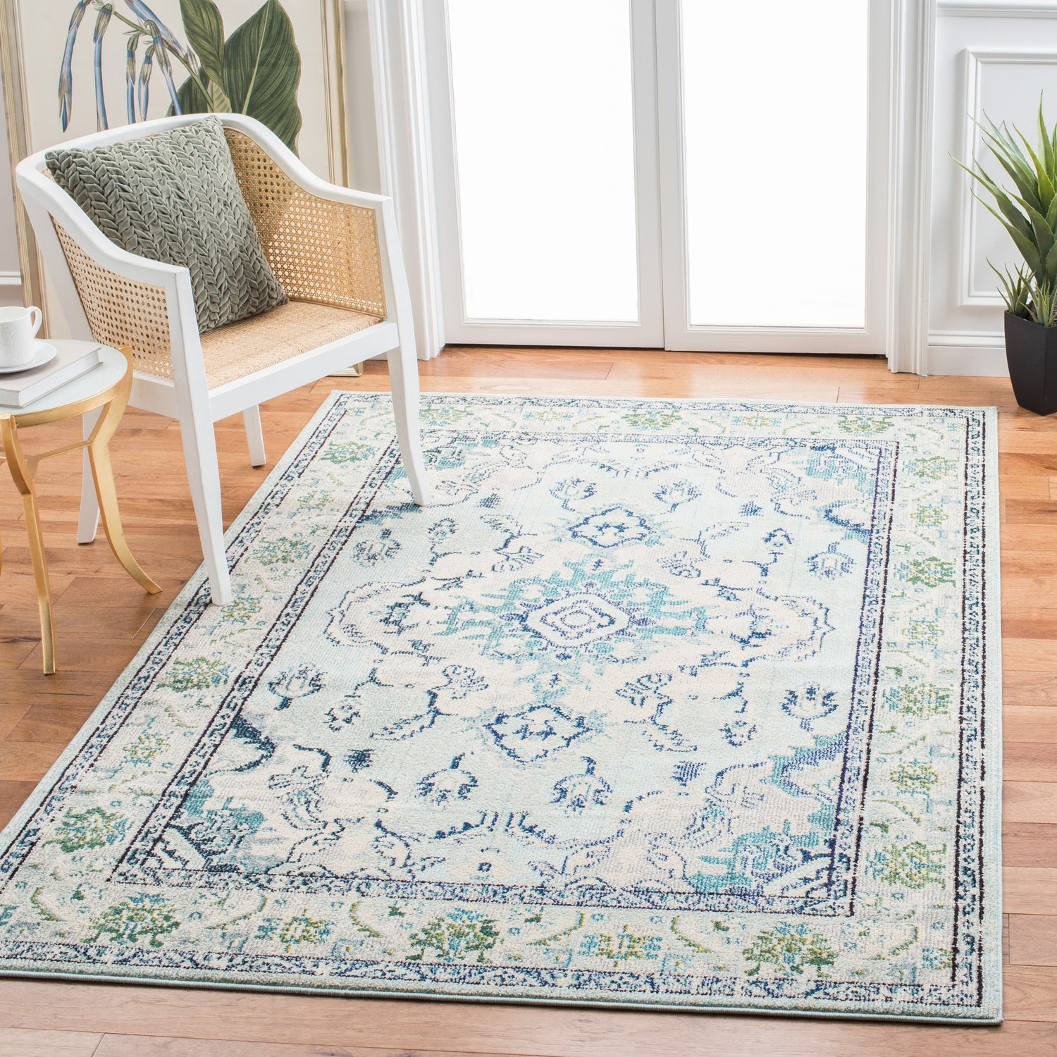 Safavieh Monaco Mnc243K Light Blue/Ivory Rugs.