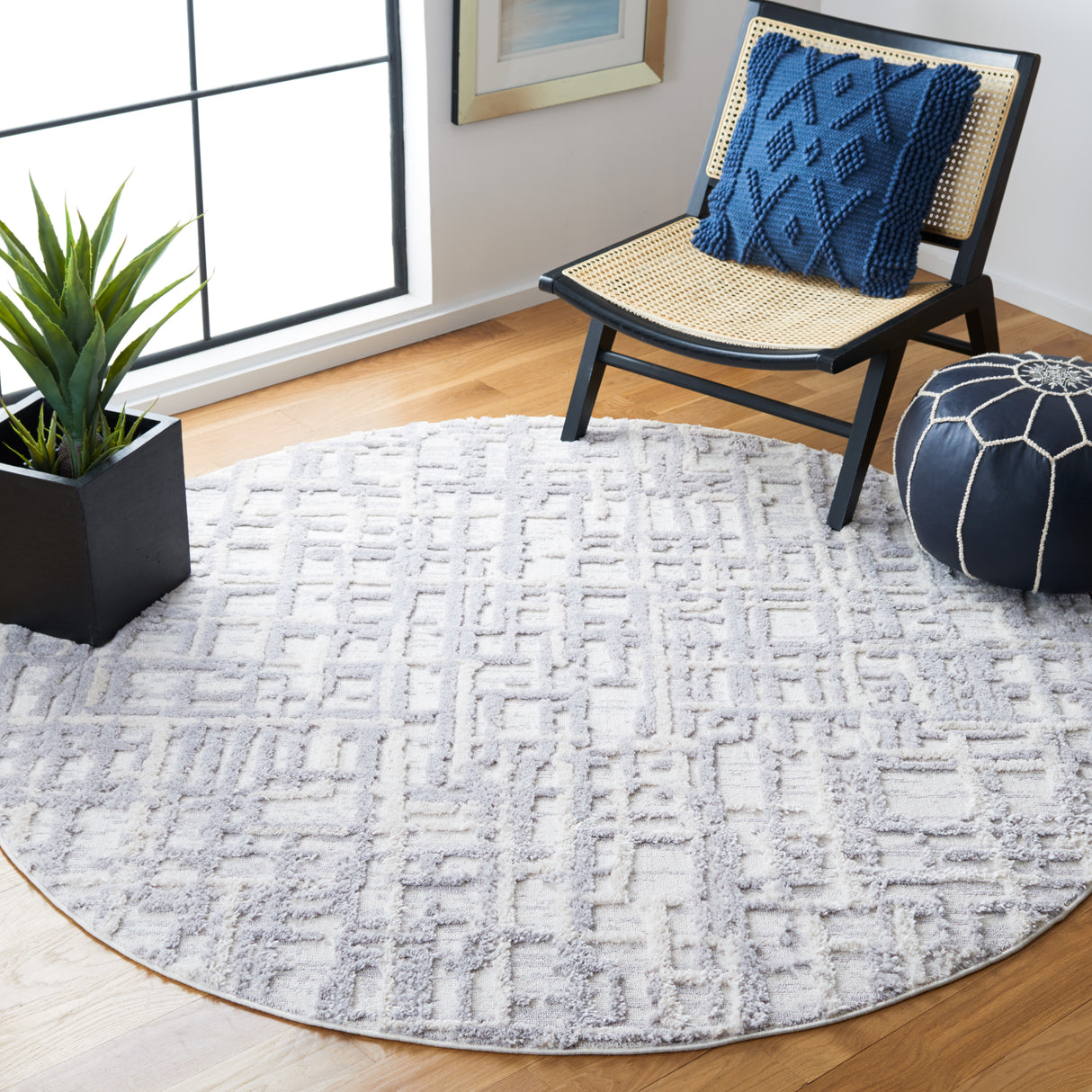 Safavieh Marrakesh Mrk544A Ivory/Dark Grey Rug.