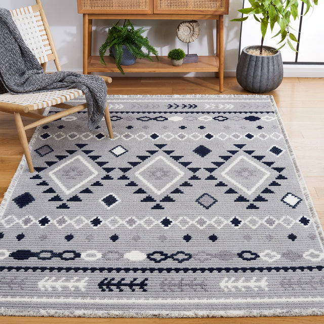 Safavieh Marrakesh Mrk606G Grey/Navy Rug.