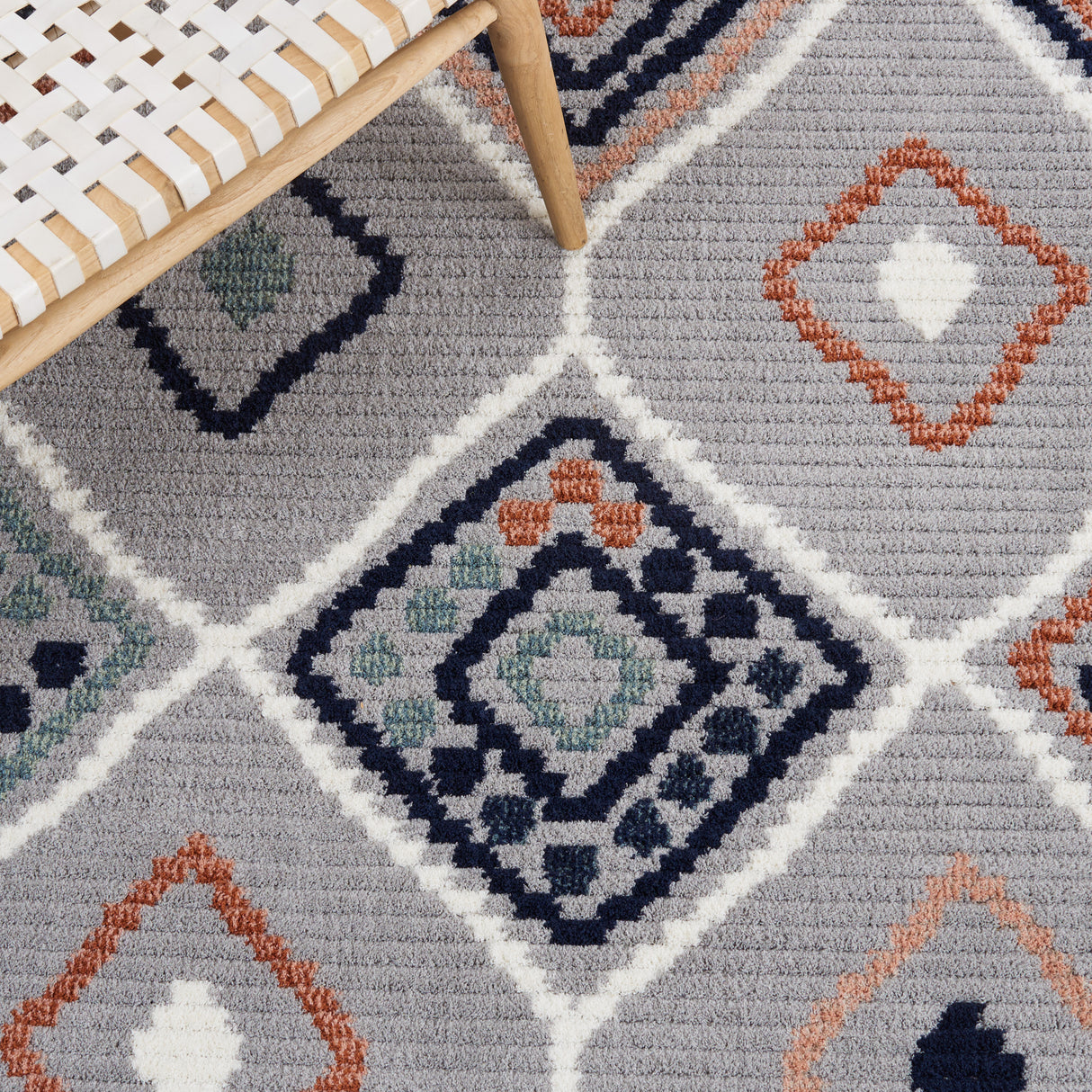 Safavieh Marrakesh Mrk608G Grey/Blue Rust Rug.