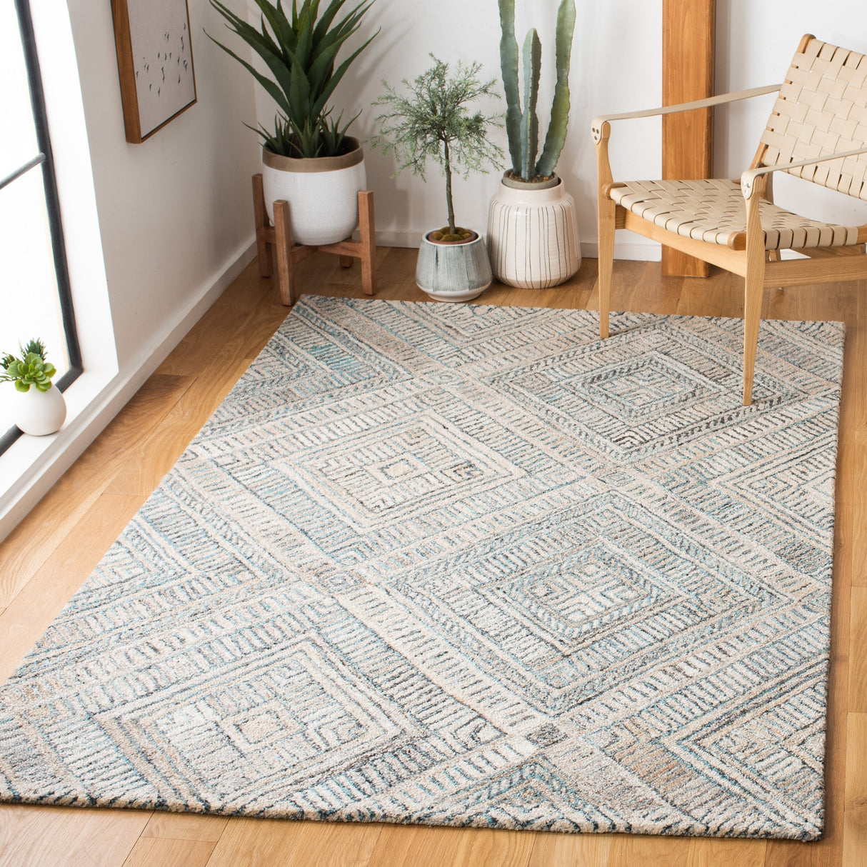 Safavieh Marquee Mrq119K Turquoise/Beige Rugs.