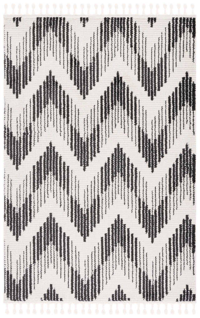 Safavieh Moroccan Tassel Mrt101A Ivory/Black Rug.