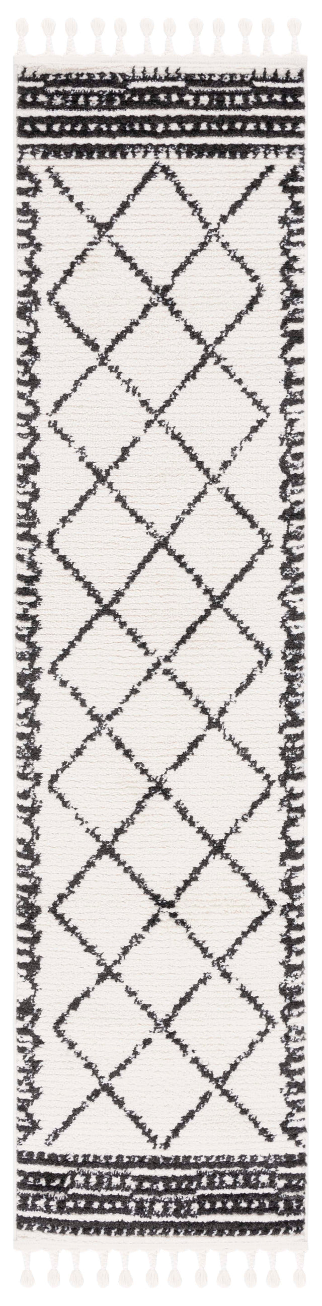 Safavieh Moroccan Tassel Mrt103A Ivory/Black Rug.
