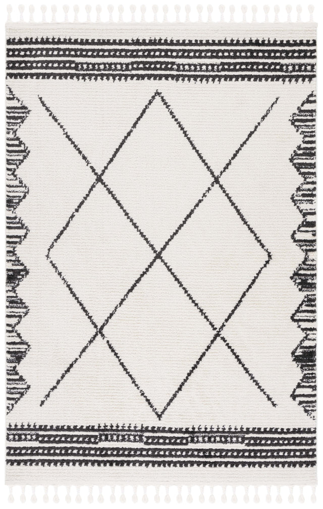 Safavieh Moroccan Tassel Mrt103A Ivory/Black Rug.