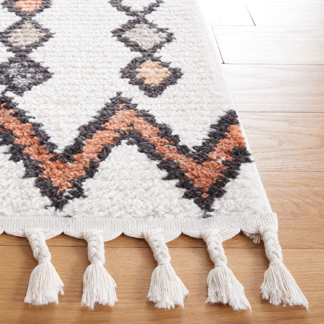 Safavieh Moroccan Tassel Mrt105A Ivory/Orange Rug.
