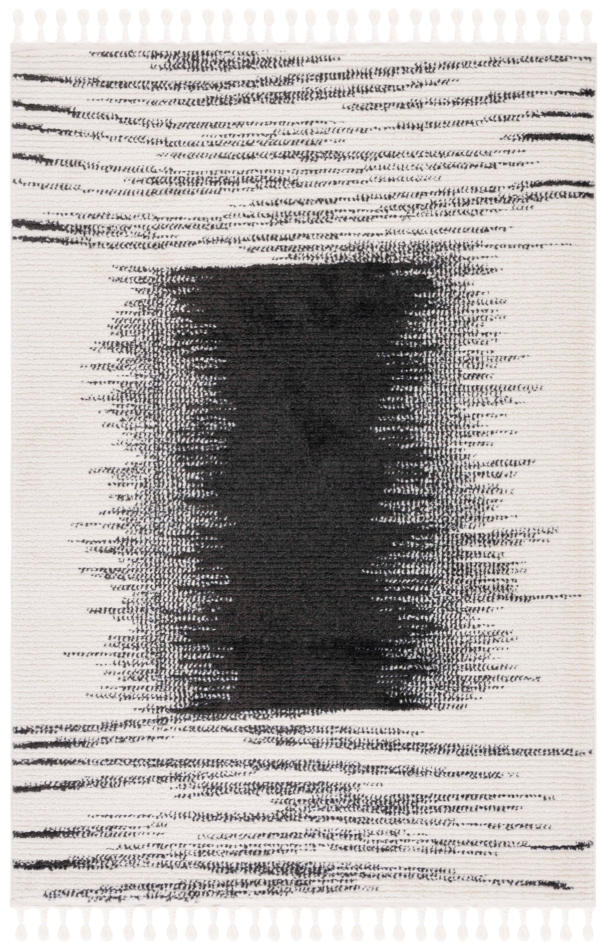 Safavieh Moroccan Tassel Mrt107A Ivory/Black Rug.