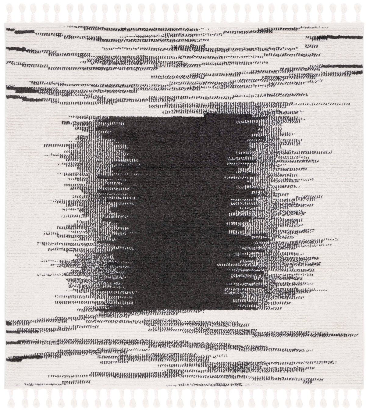 Safavieh Moroccan Tassel Mrt107A Ivory/Black Rug.