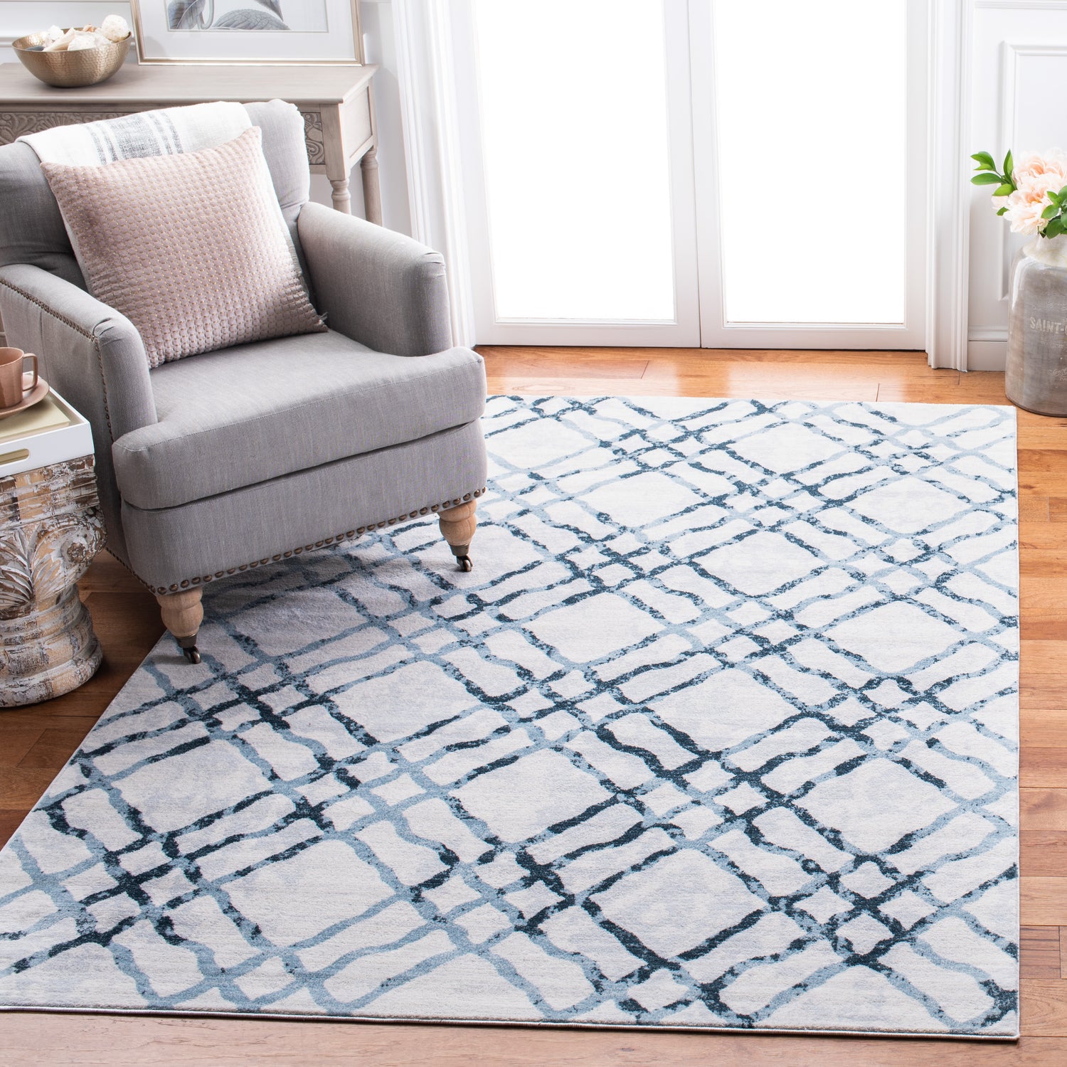 Safavieh Martha Stewart Msr0957A Ivory/Turquoise Rugs.