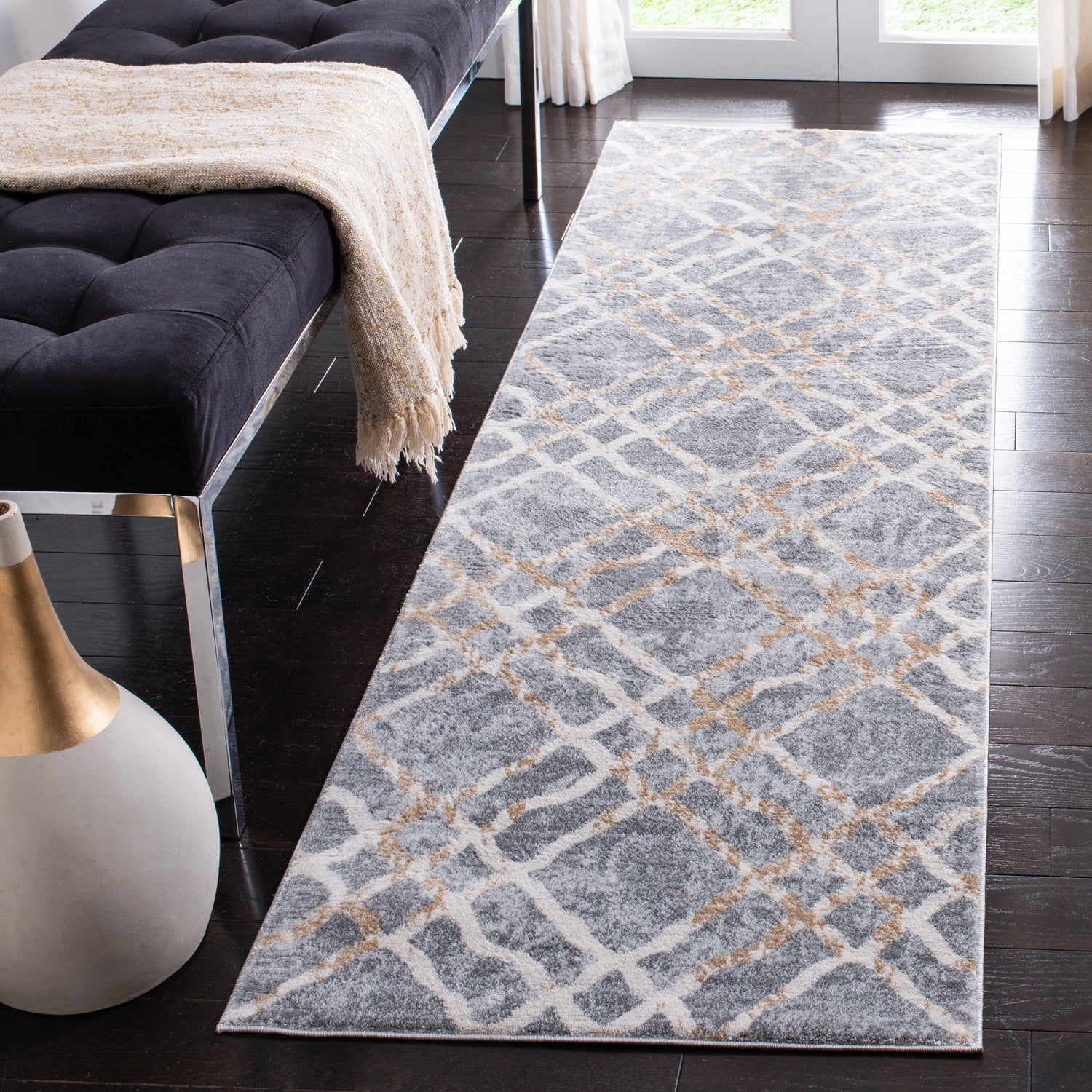 Safavieh Martha Stewart Msr0957G Silver/Ivory Rugs.