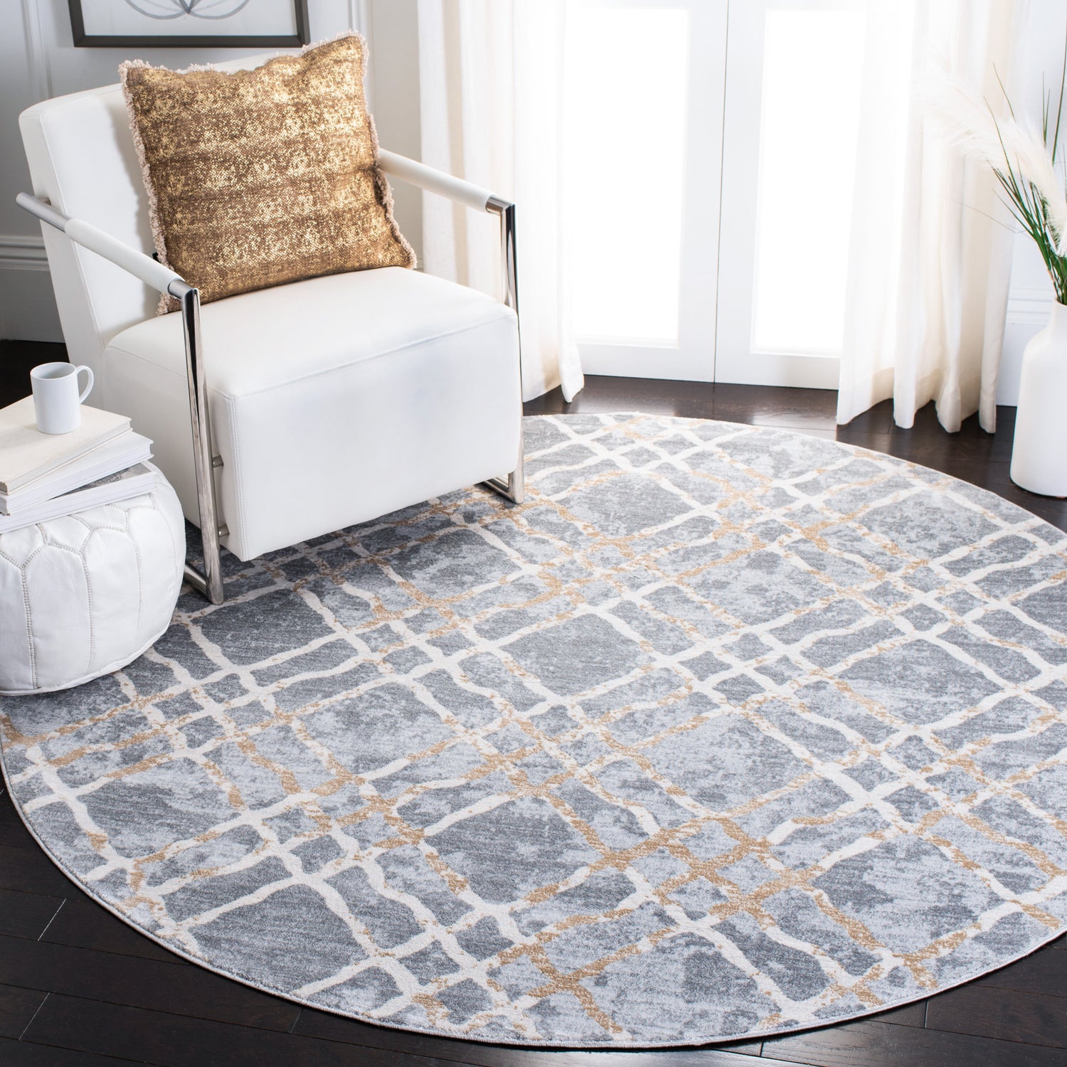 Safavieh Martha Stewart Msr0957G Silver/Ivory Rugs.
