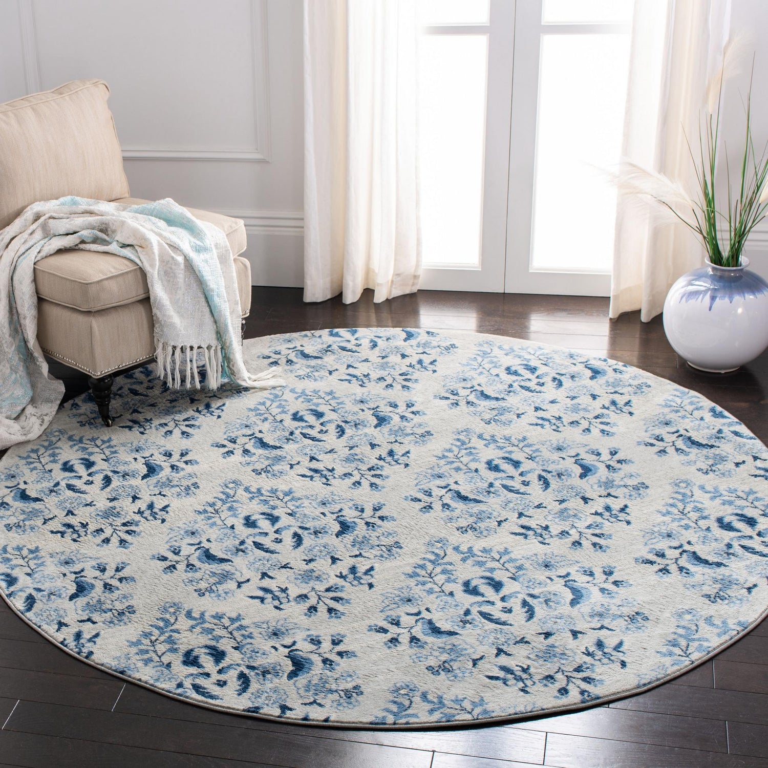 Safavieh Martha Stewart Msr2856D Cream/Blue Rug.