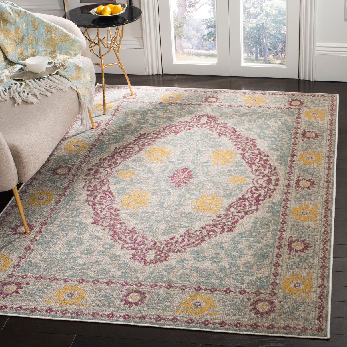 Safavieh Montage Mtg171R Beige/Fuchsia Rug.