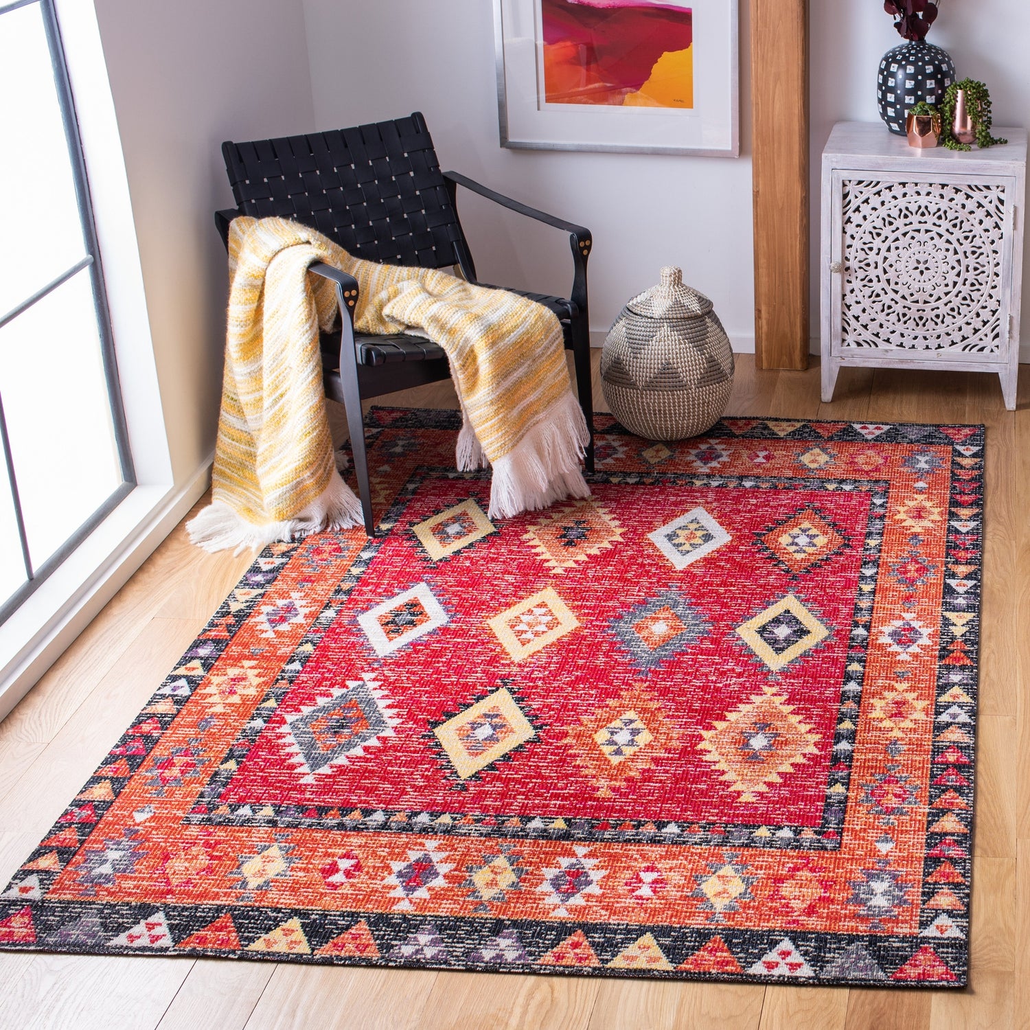 Safavieh Montage Mtg201Q Red/Black Rugs.