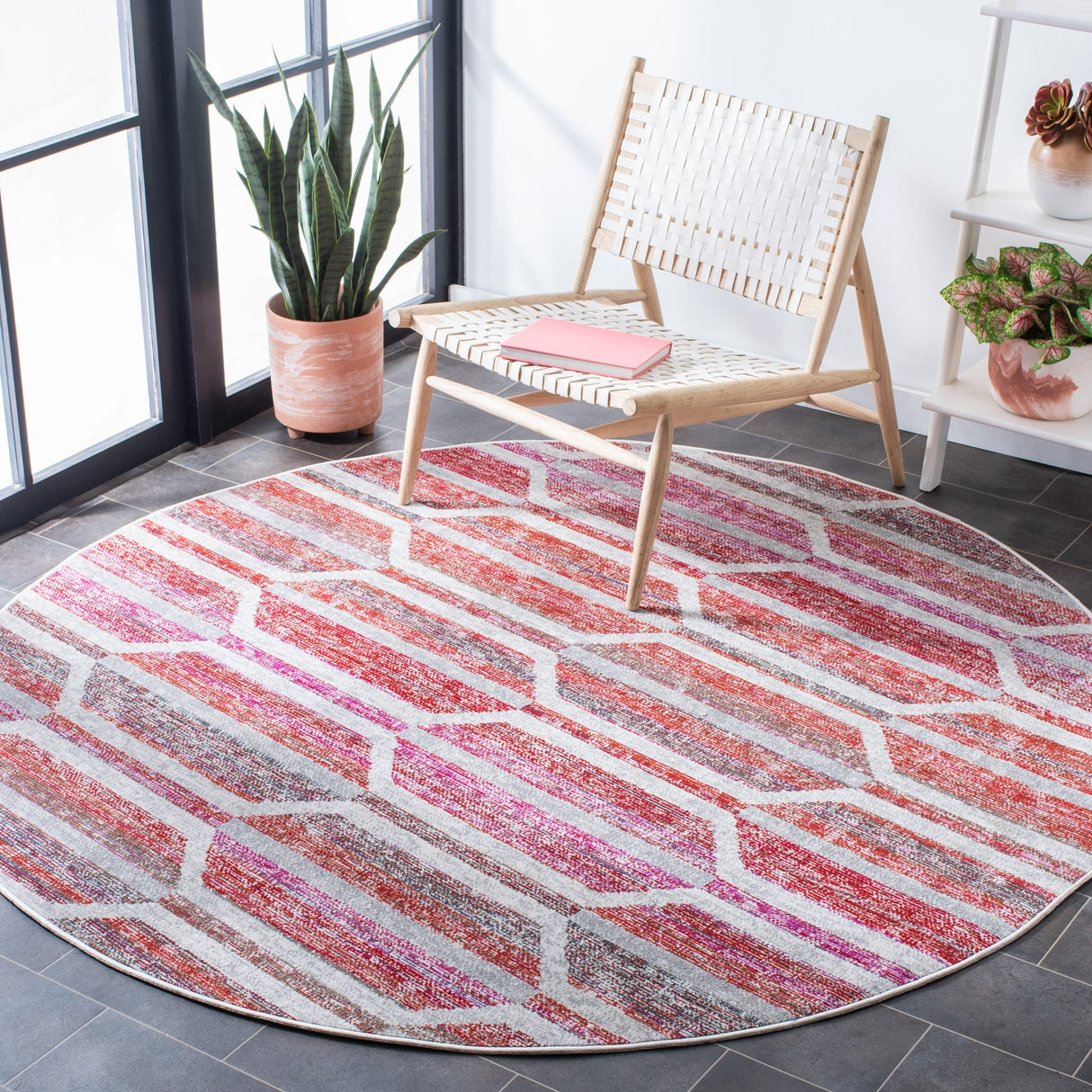 Safavieh Montage Mtg481Q Red/Ivory Rugs.