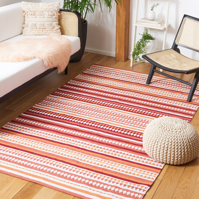 Safavieh Montauk Mtk451P Orange/Ivory Rug.