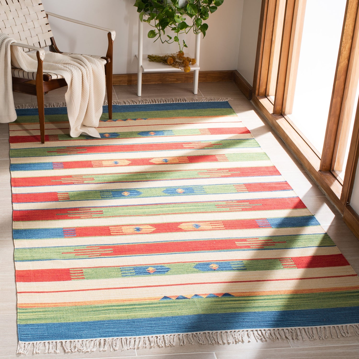 Safavieh Montauk Mtk553Y Green/Blue Rugs.