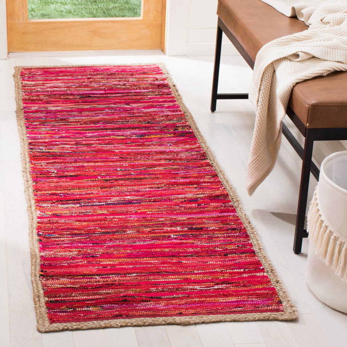 Safavieh Montauk Mtk960Q Red/Natural Rugs.