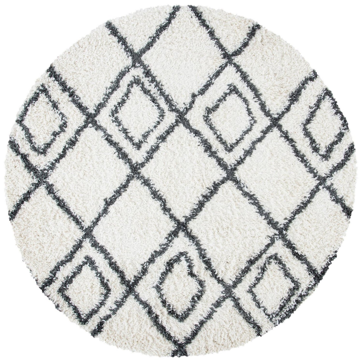 Safavieh Moroccan Tassel Shag Mts335A Ivory/Dark Grey Rug.