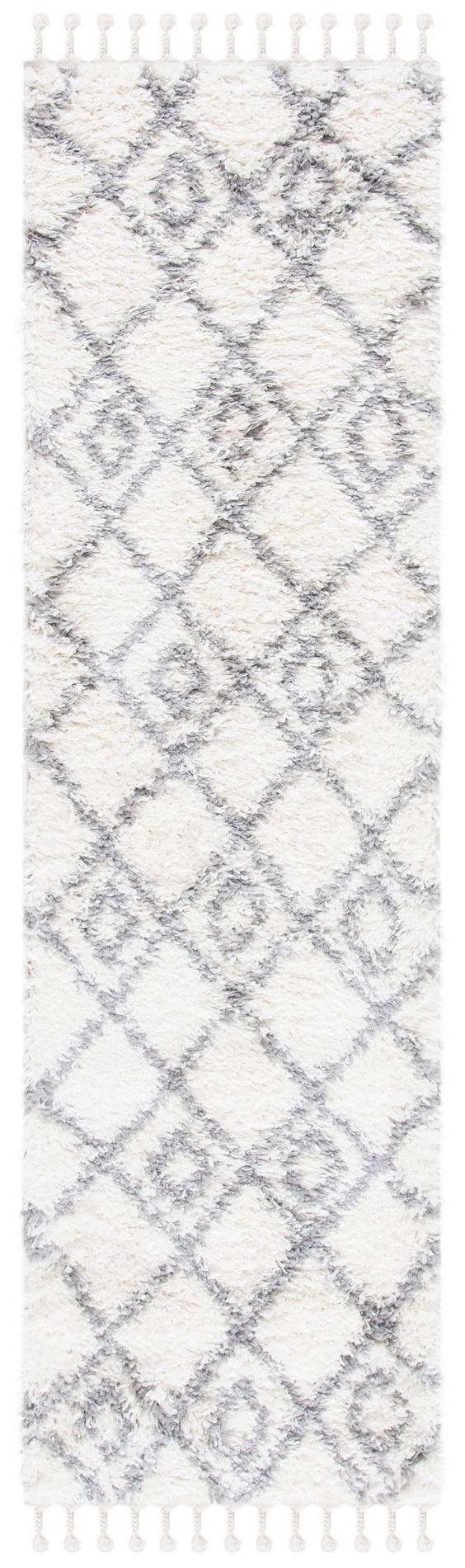 Safavieh Moroccan Tassel Shag Mts335B Ivory/Light Grey Rug.