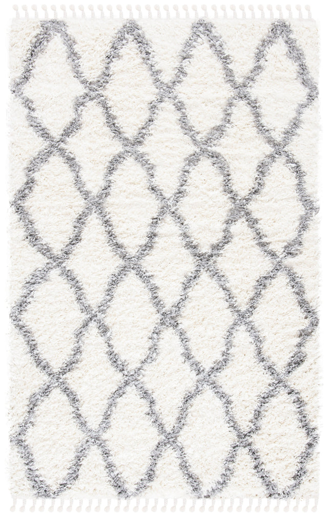 Safavieh Moroccan Tassel Shag Mts358B Ivory/Light Grey Rug.