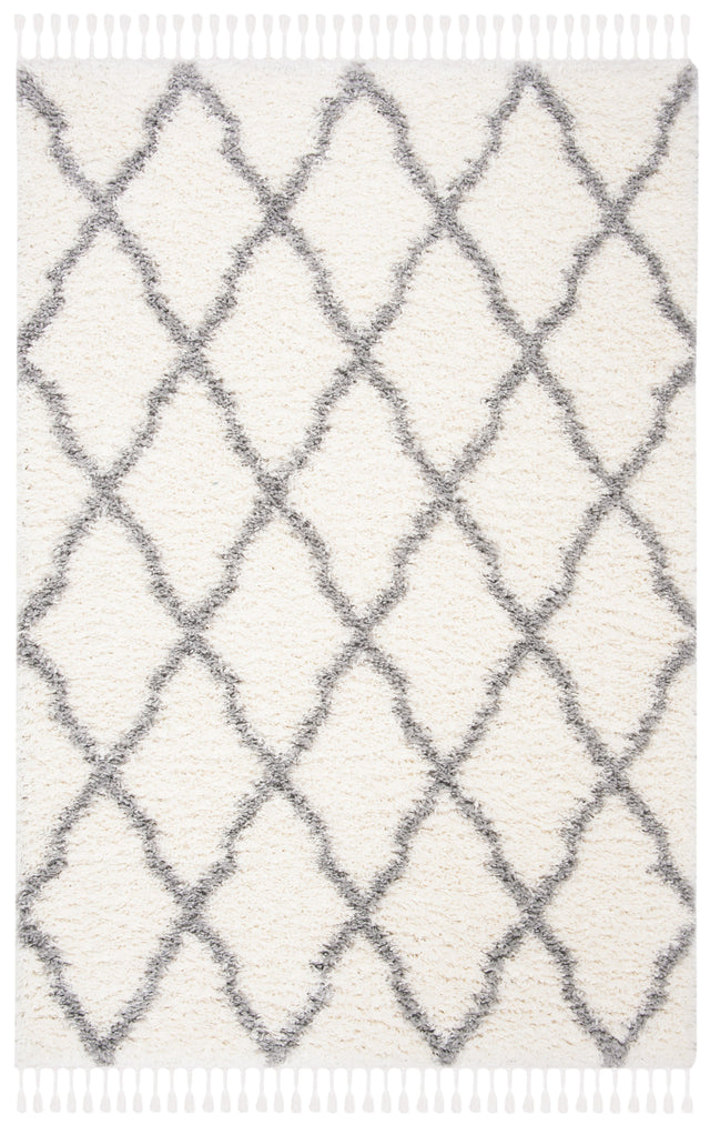 Safavieh Moroccan Tassel Shag Mts358B Ivory/Light Grey Rug.