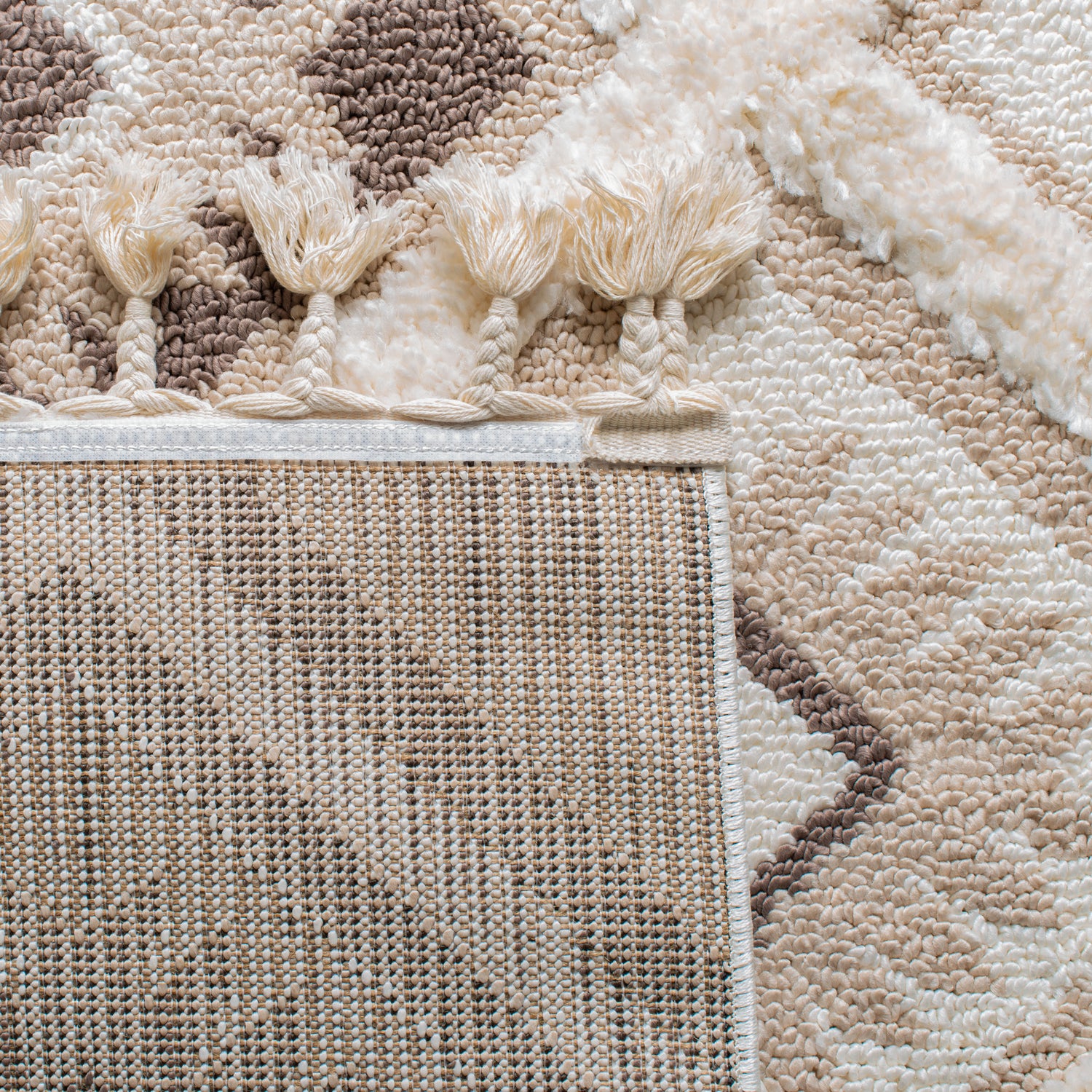 Safavieh Moroccan Tassel Shag Mts601A Ivory/Brown Rug.