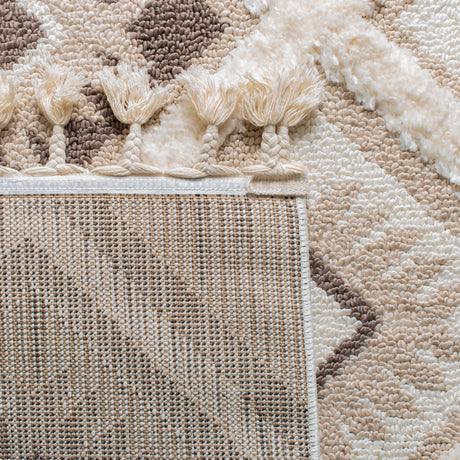 Safavieh Moroccan Tassel Shag Mts601A Ivory/Brown Rug.