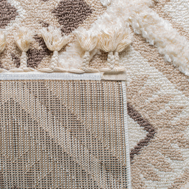 Safavieh Moroccan Tassel Shag Mts601A Ivory/Brown Rug.