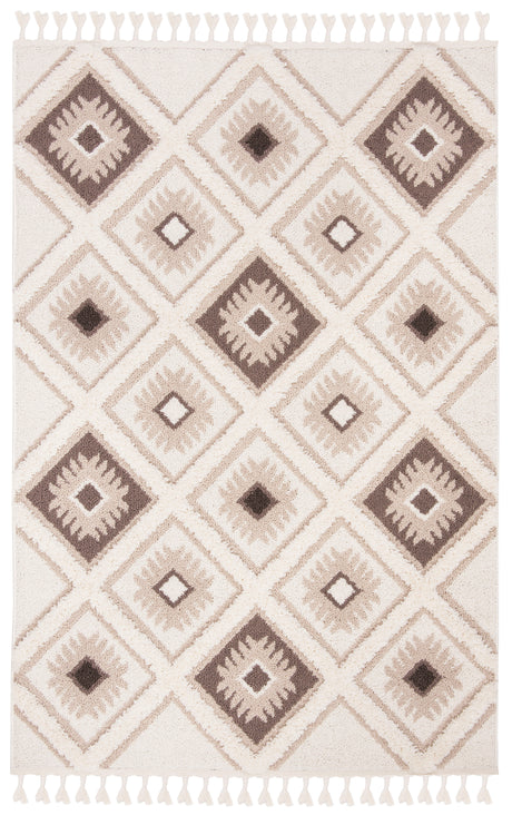 Safavieh Moroccan Tassel Shag Mts601A Ivory/Brown Rug.