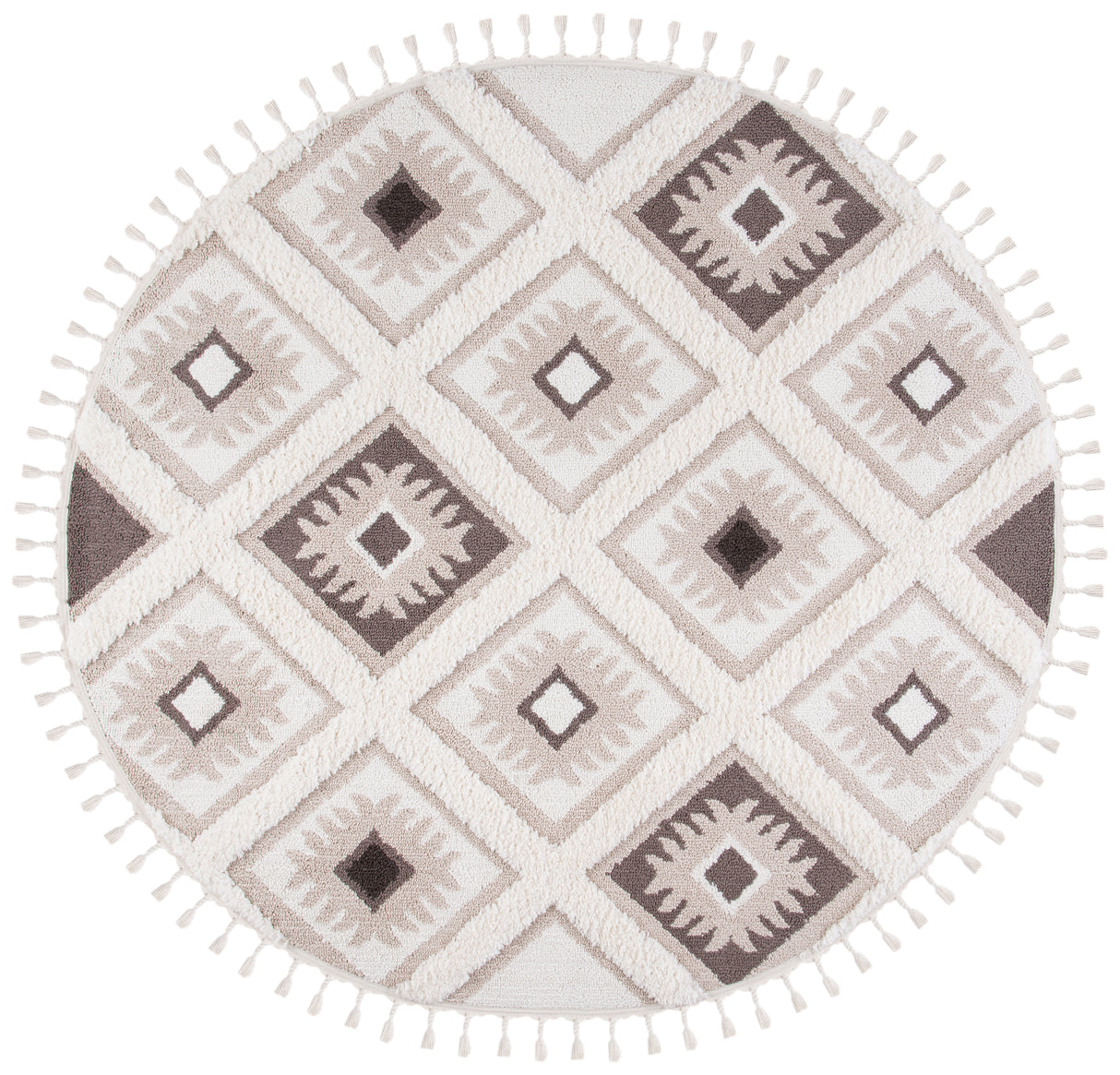 Safavieh Moroccan Tassel Shag Mts601A Ivory/Brown Rug.