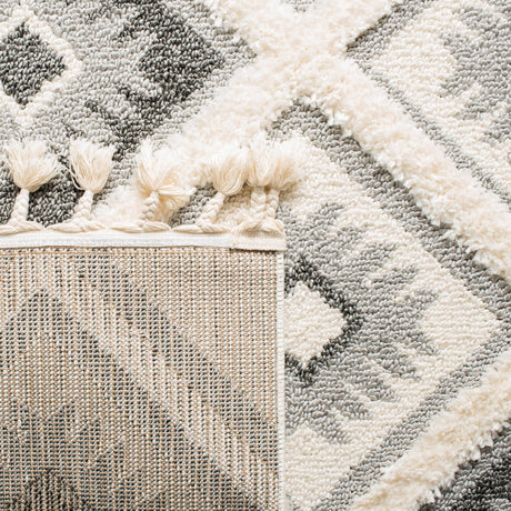 Safavieh Moroccan Tassel Shag Mts601F Ivory/Grey Rug.