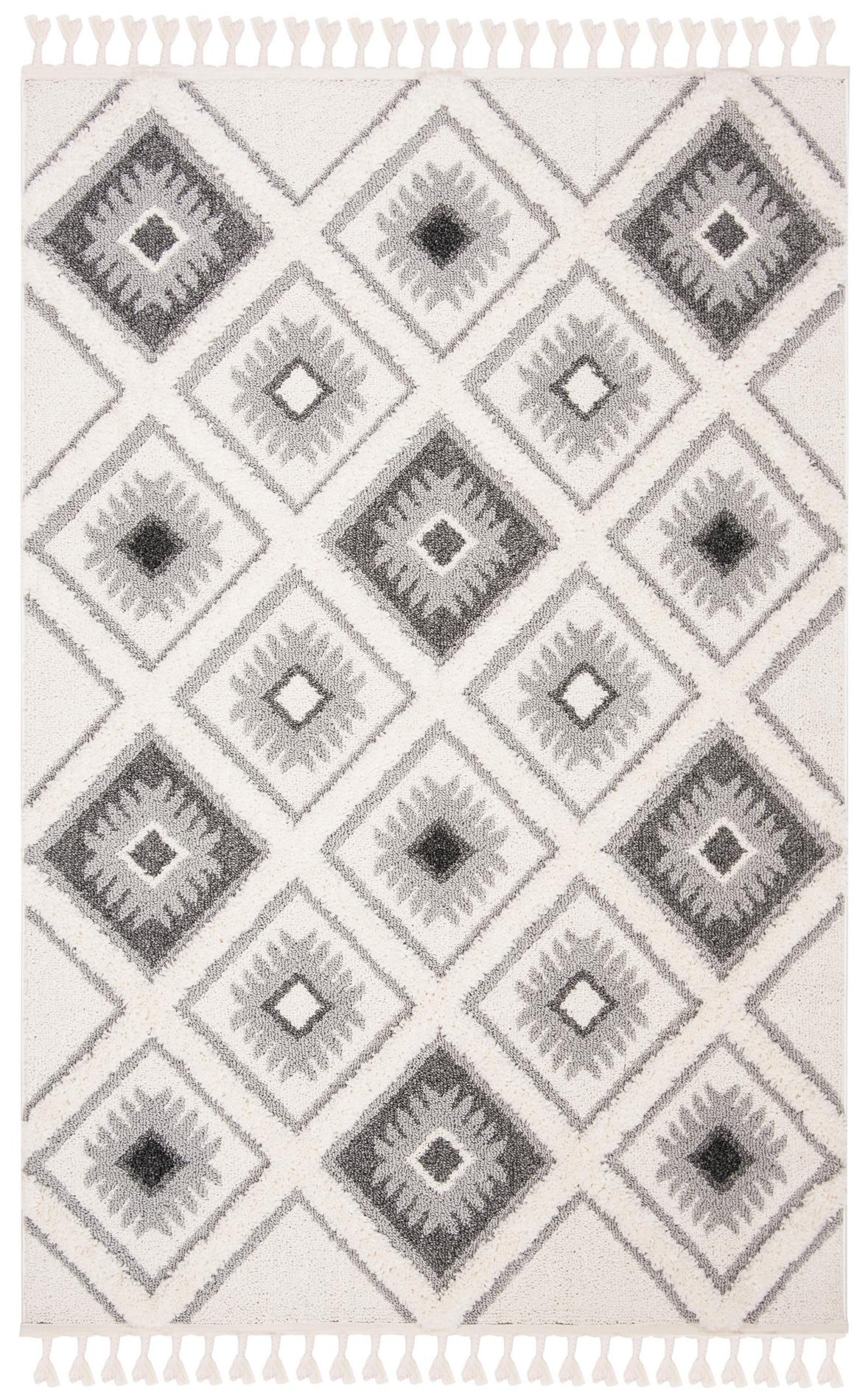 Safavieh Moroccan Tassel Shag Mts601F Ivory/Grey Rug.