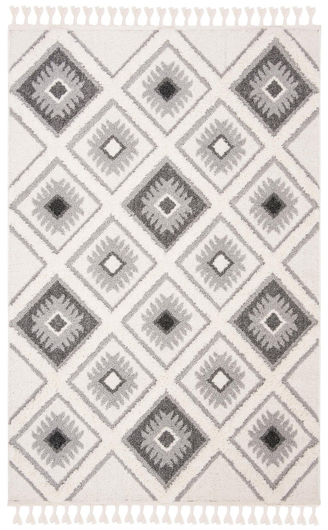 Safavieh Moroccan Tassel Shag Mts601F Ivory/Grey Rug.