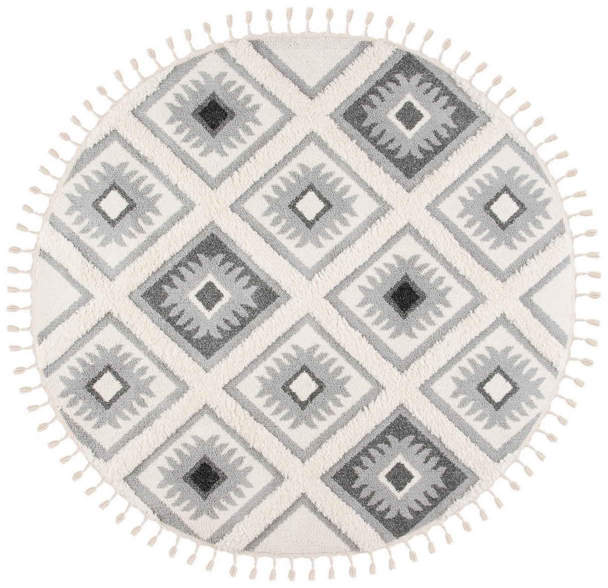 Safavieh Moroccan Tassel Shag Mts601F Ivory/Grey Rug.