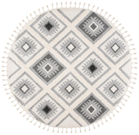 Safavieh Moroccan Tassel Shag Mts601F Ivory/Grey Rug.