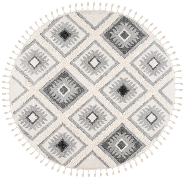 Safavieh Moroccan Tassel Shag Mts601F Ivory/Grey Rug.