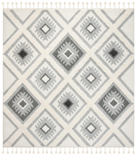 Safavieh Moroccan Tassel Shag Mts601F Ivory/Grey Rug.