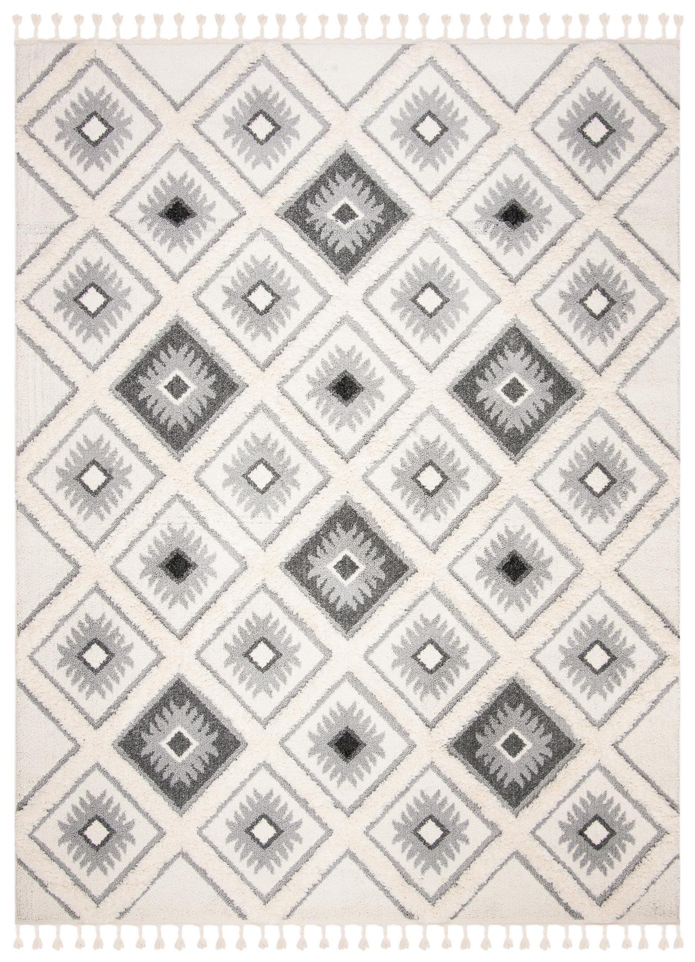 Safavieh Moroccan Tassel Shag Mts601F Ivory/Grey Rug.
