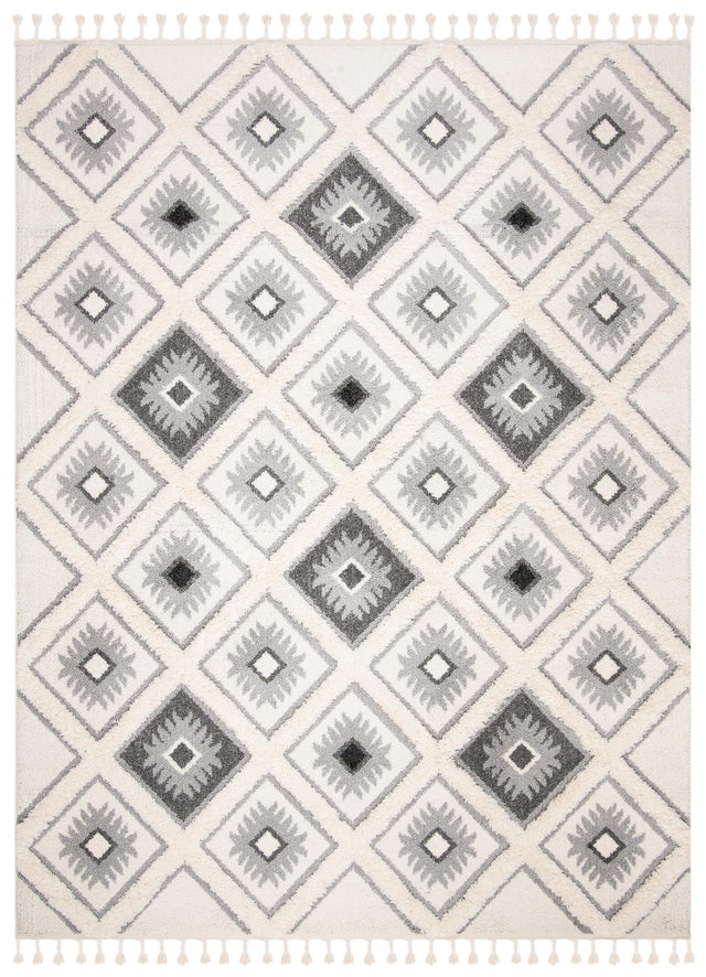 Safavieh Moroccan Tassel Shag Mts601F Ivory/Grey Rug.