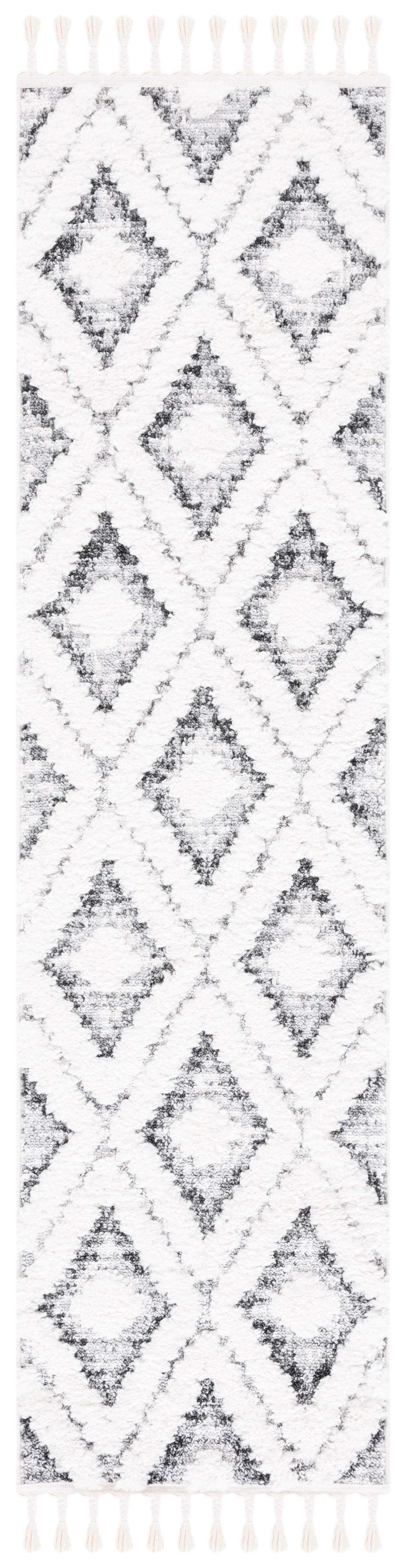 Safavieh Moroccan Tassel Shag Mts610A Ivory/Grey Rug.