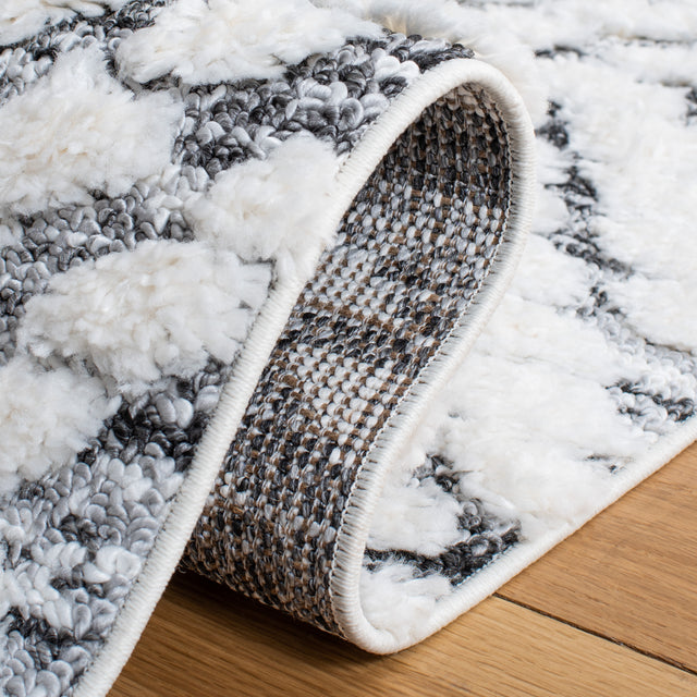 Safavieh Moroccan Tassel Shag Mts614A Ivory/Grey Rug.