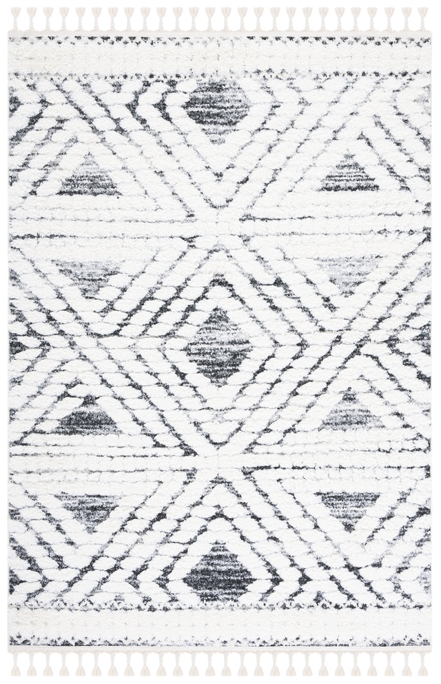 Safavieh Moroccan Tassel Shag Mts614A Ivory/Grey Rug.