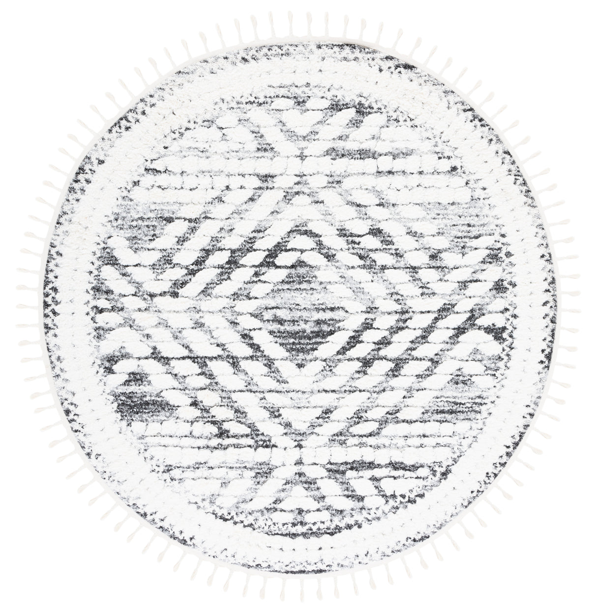 Safavieh Moroccan Tassel Shag Mts614A Ivory/Grey Rug.
