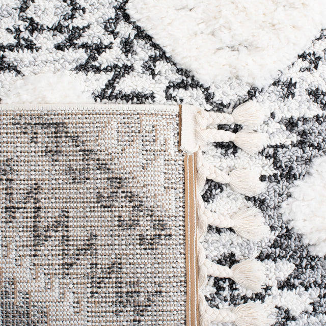 Safavieh Moroccan Tassel Shag Mts616A Ivory/Grey Rug.