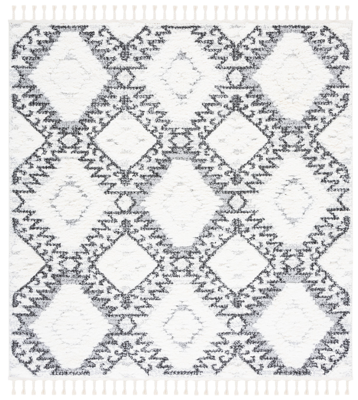 Safavieh Moroccan Tassel Shag Mts616A Ivory/Grey Rug.