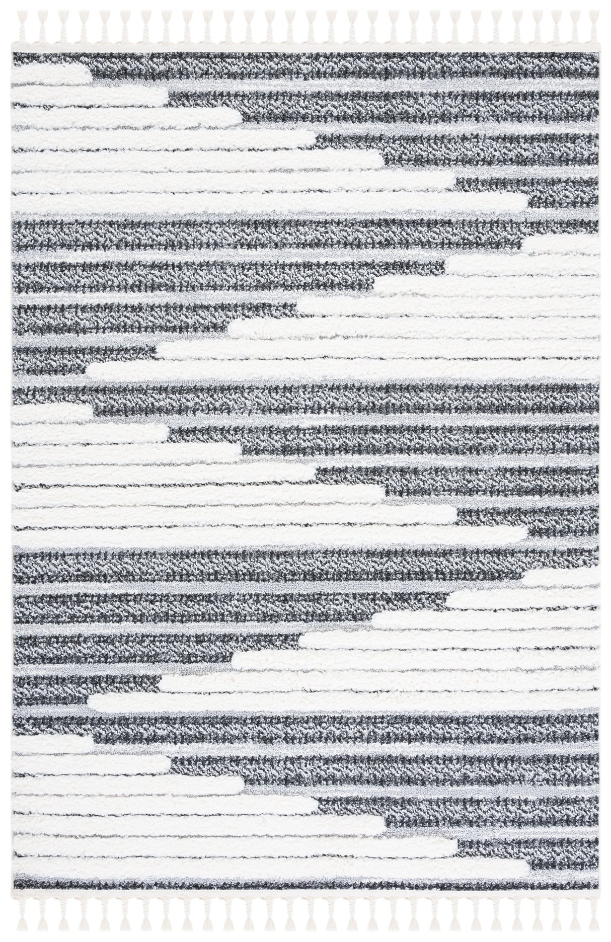 Safavieh Moroccan Tassel Shag Mts622F Dark Grey/Ivory Rug.