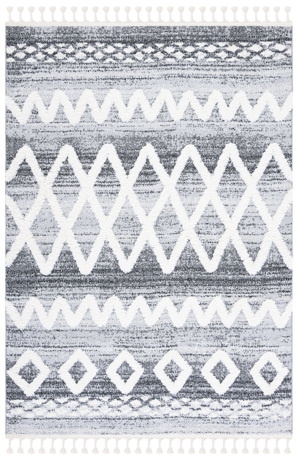 Safavieh Moroccan Tassel Shag Mts626F Grey/Ivory Rug.