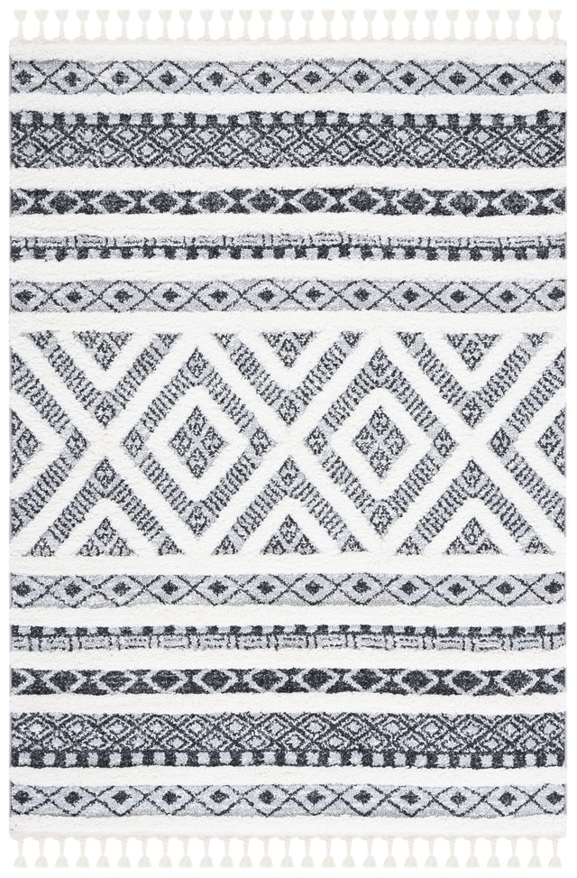 Safavieh Moroccan Tassel Shag Mts628F Grey/Ivory Rug.